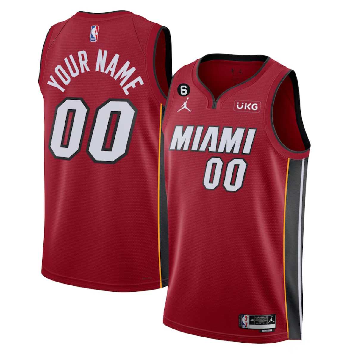 Men & Youth Customized Miami Heat Red Statement Edition With NO.6 Patch Stitched Jersey-0